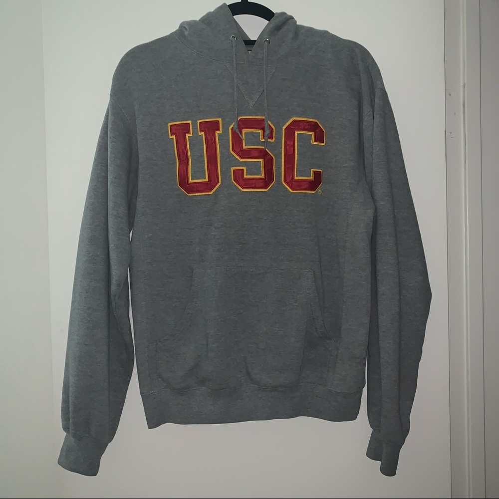 USC gray hoodie with Red and Gold logo. Size S.